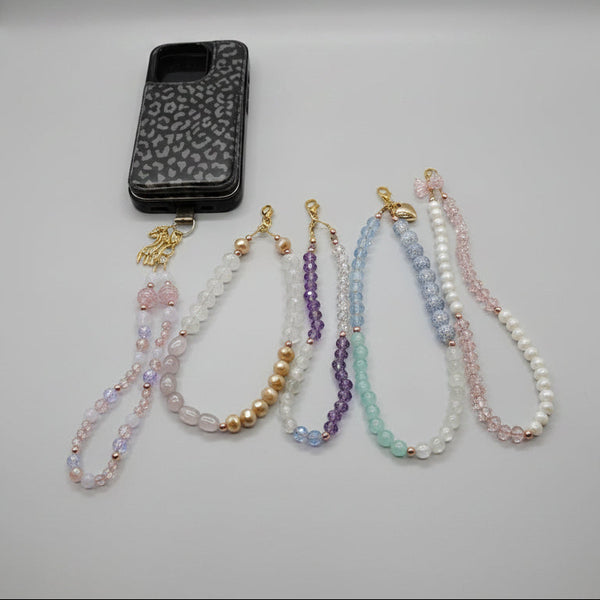 Boho Crystal Phone Charm, strap