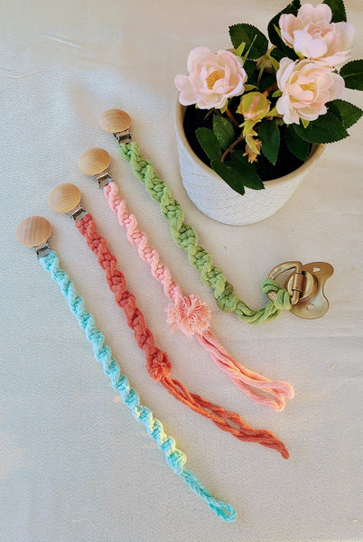 Macrame Pacifier or Toy Clip